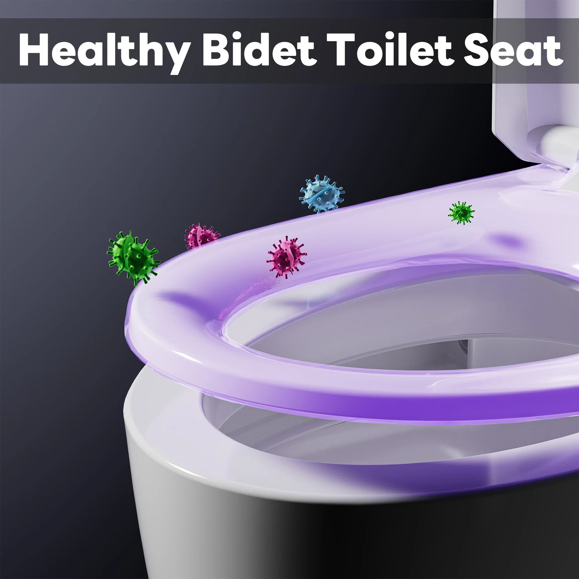 A100T-S Non-Electric Bidet Toilet, MAP 1000g Powerful Flush Smart Toilet with Lady/Rear Wash, Foot-kick Flush, ADA Comfort Seat Height (Power Free) - Image 7