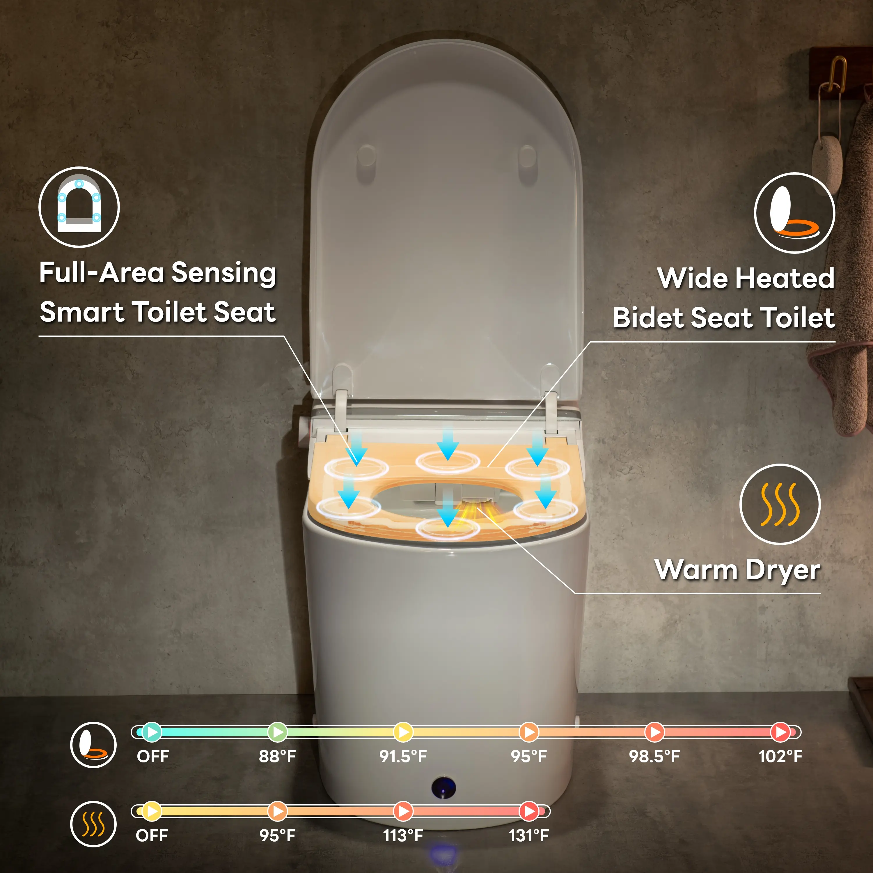 CASTA DIVA CD-K050 – Smart Toilet With Soft-Close Lid, Adaptive Heated Seat, Foam Shield, Built-in Tank - Image 4