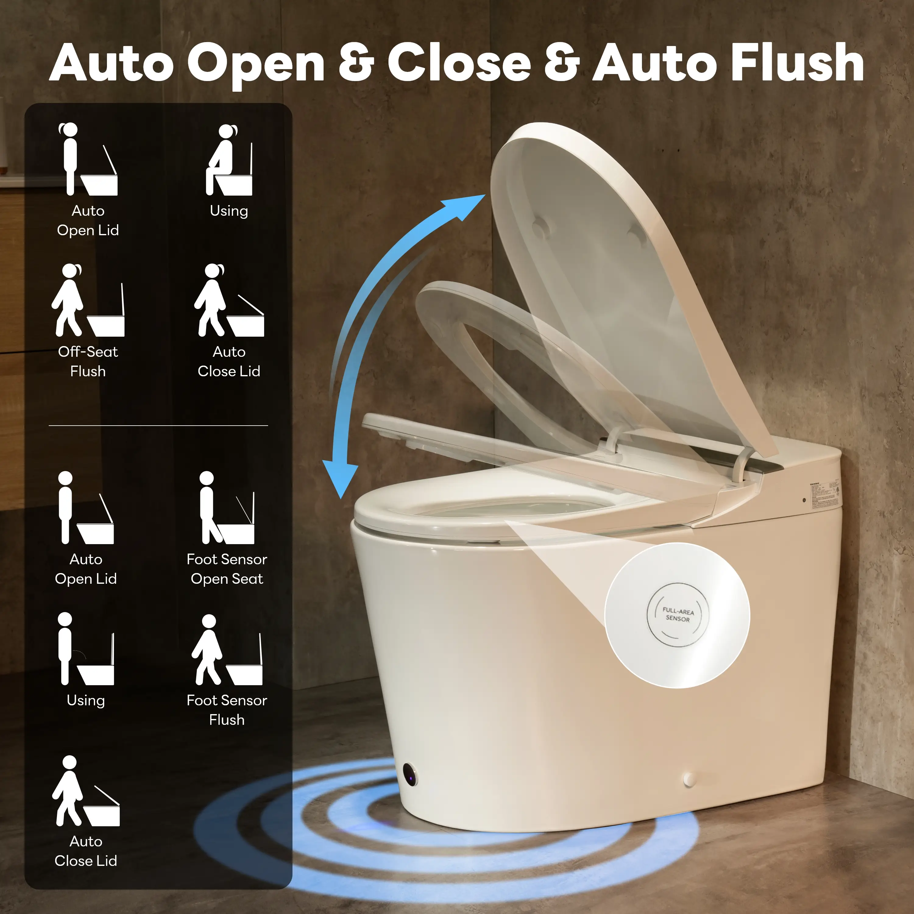 CASTA DIVA CD-K050Max – Smart Toilet With Adaptive Heated Seat, Auto Open/Close, Foam Shield & Nano Waterway Sterilization - Image 3
