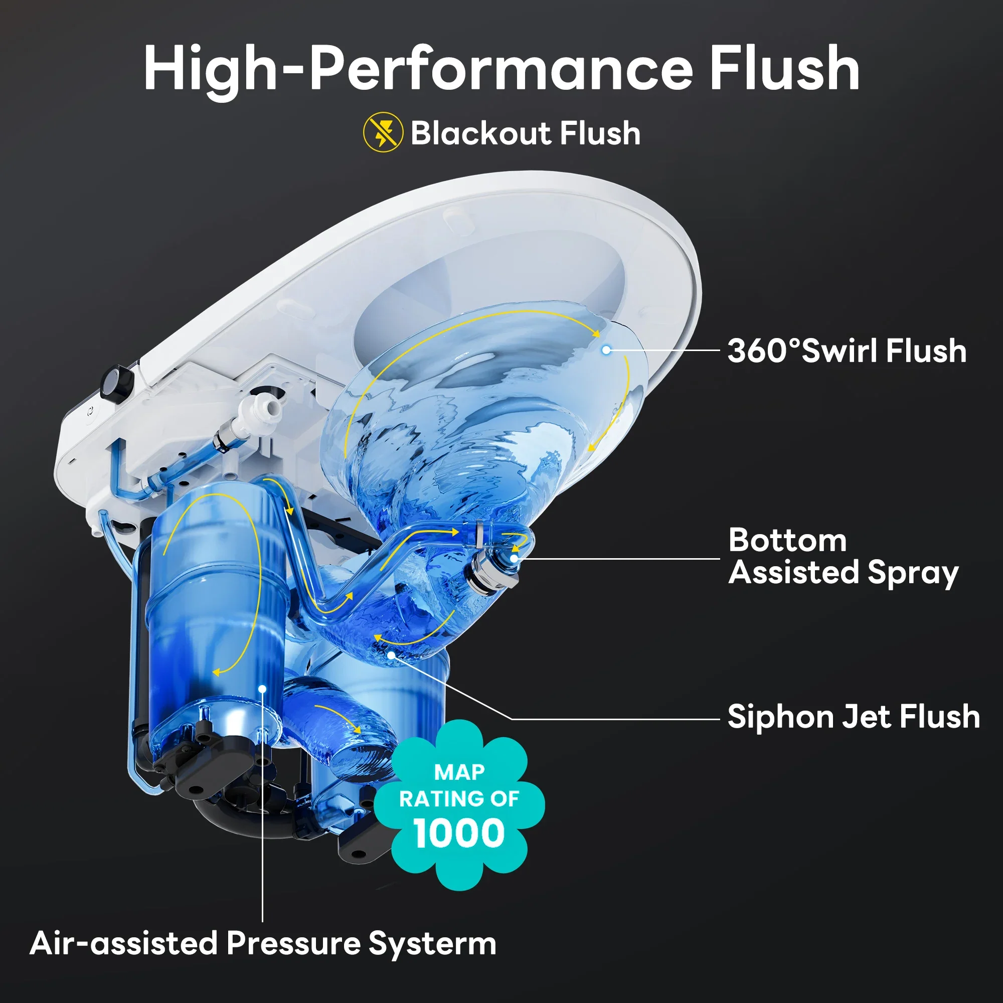 CASTA DIVA W10V-PRO - Smart Toilet with Air-Assisted Flush, Auto Open Lid, Foam Shield & UV Sterilization - Image 3