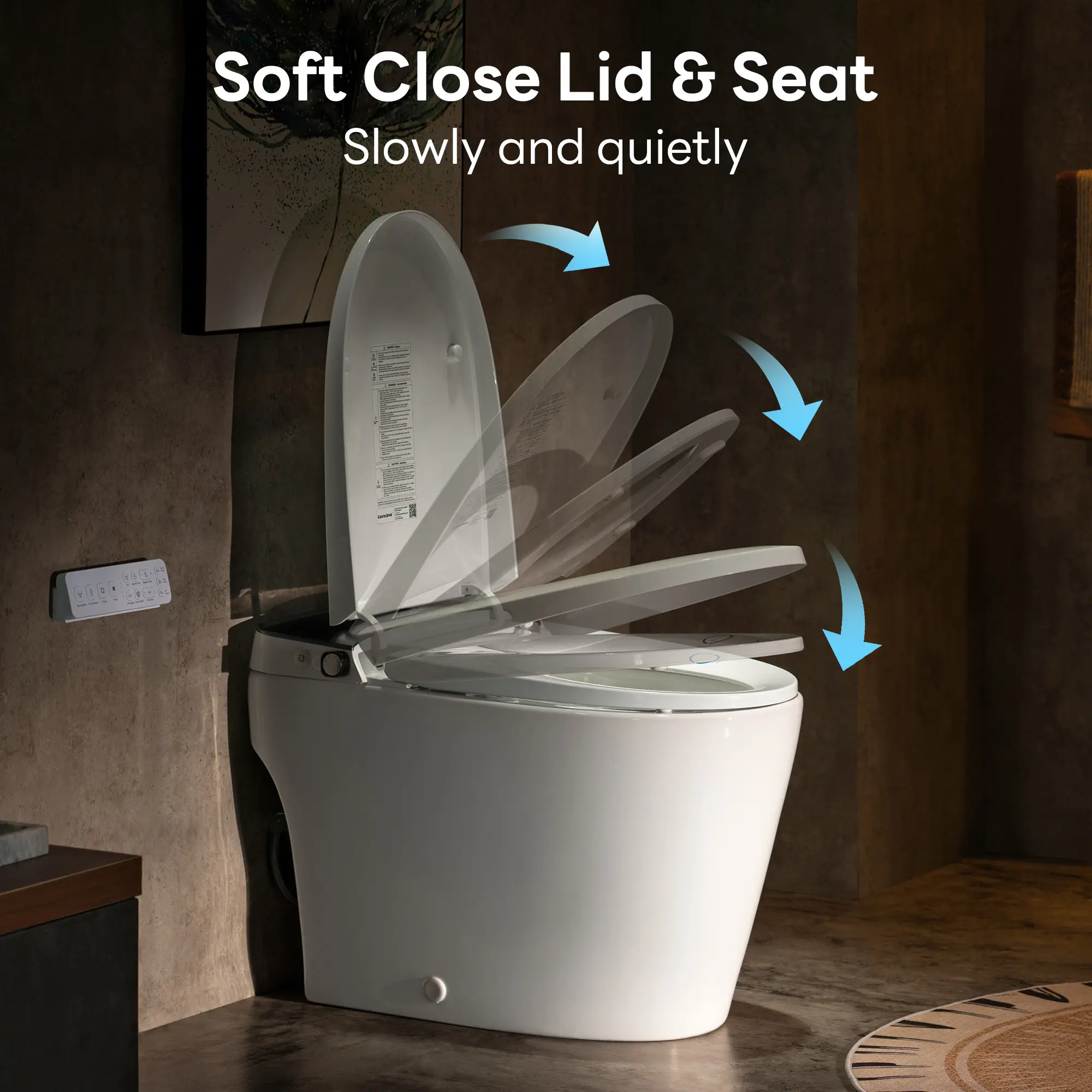 CASTA DIVA W10V-SE -  Smart Toilet with Air-Assisted Flush, Soft-Close Lid, Foam Shield & UV Sterilization - Image 5