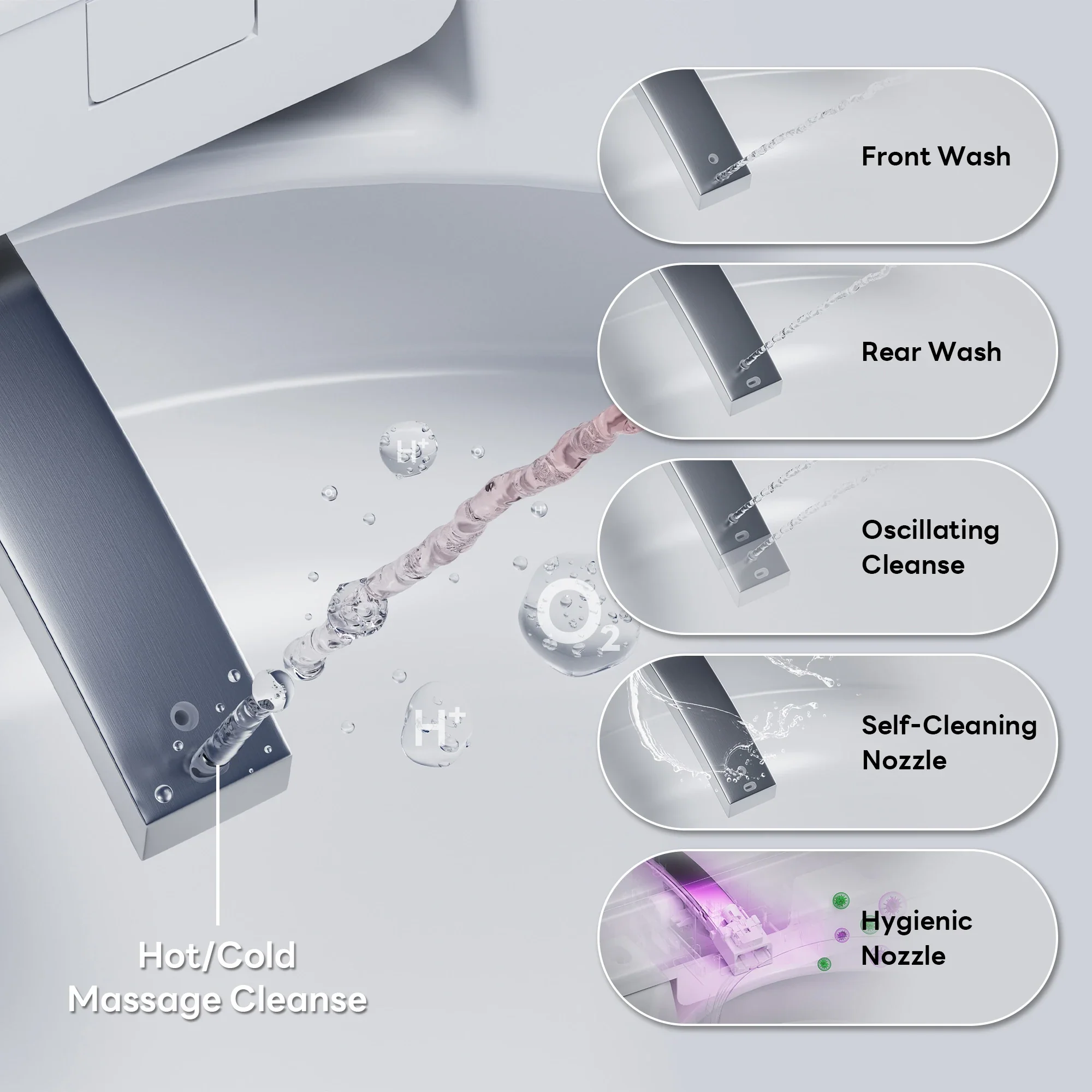 CASTA DIVA W10V-PRO - Smart Toilet with Air-Assisted Flush, Auto Open Lid, Foam Shield & UV Sterilization - Image 9