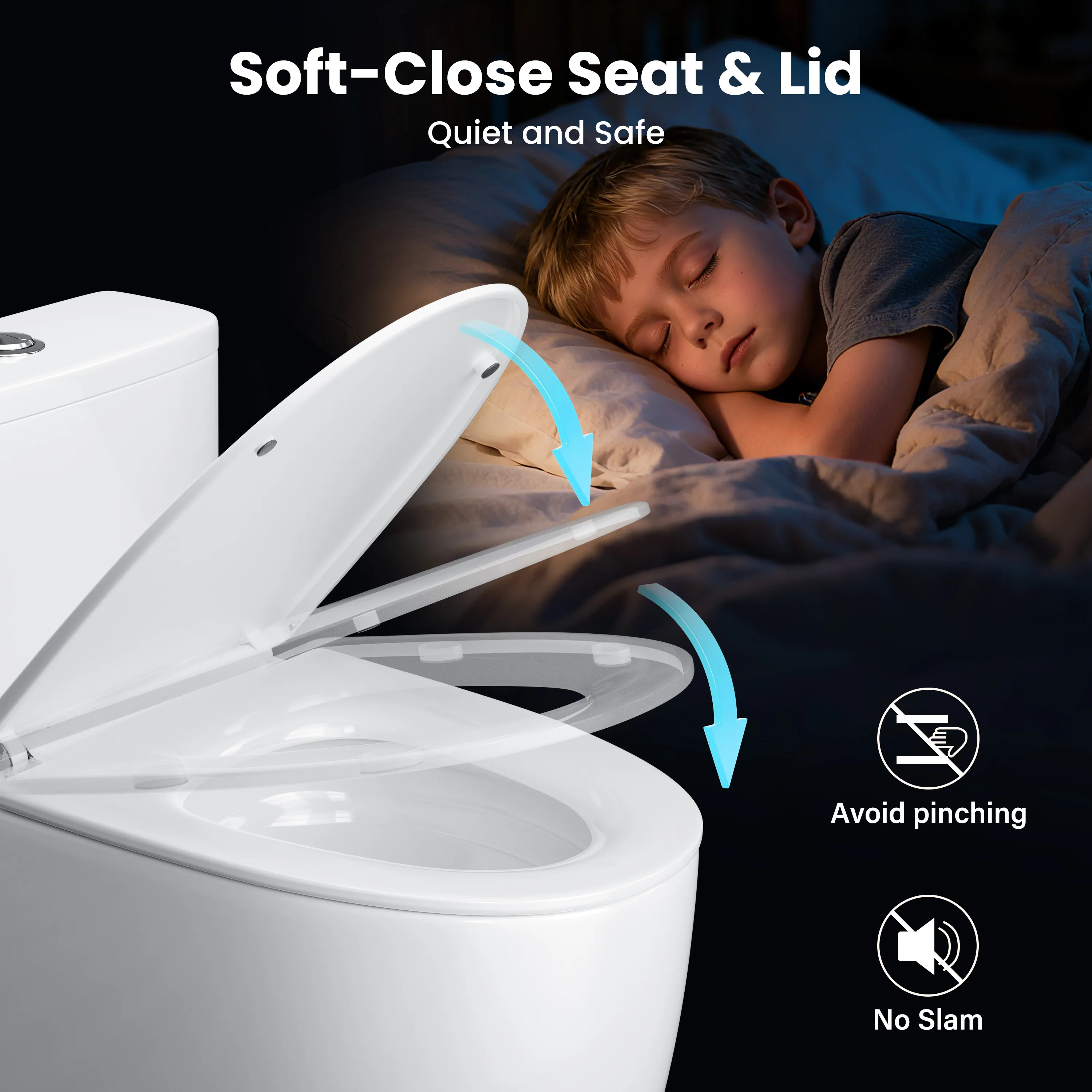One-Piece Elongated Toilet, 17.5" ADA Comfort Height, 1.0/1.28 GPF Dual Flush, MaP 1000g, Soft Close Seat, White CD-T006 - Image 5